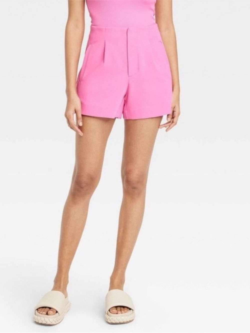 a new day Hot Pink High-Waist Tailored Shorts